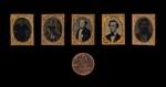 Photograph: Set of tintypes of the Charles S. Stratton, M. Lavinia Warren, and George Washington Morrison Nutt