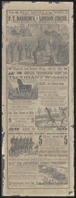 Handbill: P.T. Barnum's and the London Circus [...] for Bath, Maine, June 15, 1881 (verso)