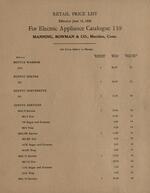 Retail price list effective June 15, 1939 for electric appliance catalogue 139, Page 1