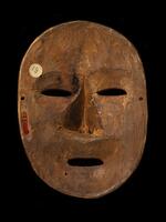 Physical object: Carved and painted ceremonial mask, Iñupiat (Native Alaskan Tribe) (back)