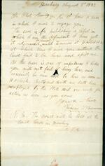 Letter: To Charles Hawley from P.T. Barnum regarding Barnum's libel suit, August 8, 1832